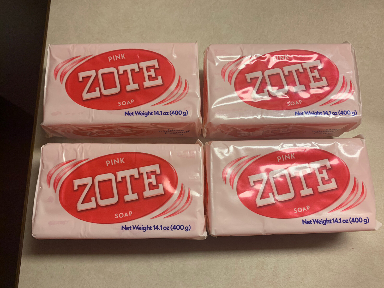 Zote Laundry Soap 4 BIG BARS Pink Soap Bars 14.1 oz Wash for Stains 400g