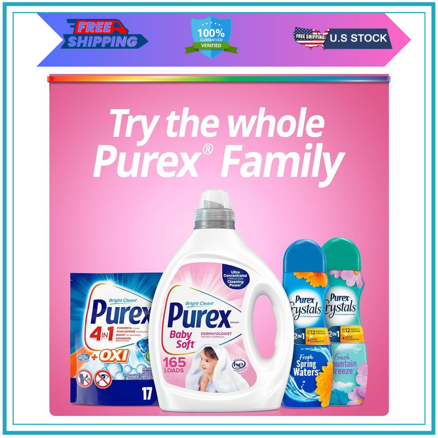 Purex Baby Soft Liquid Laundry Detergent 82.5oz 165 Loads Hypoallergenic