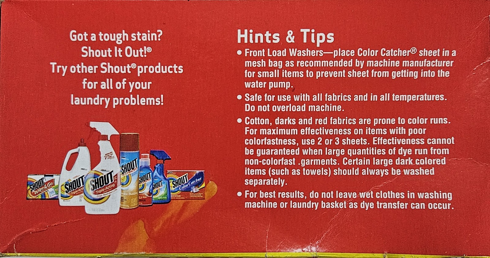 Lot of 2 Shout Color Catcher Dye Trapping Sheets Value Pack 72 Sheets (144total)
