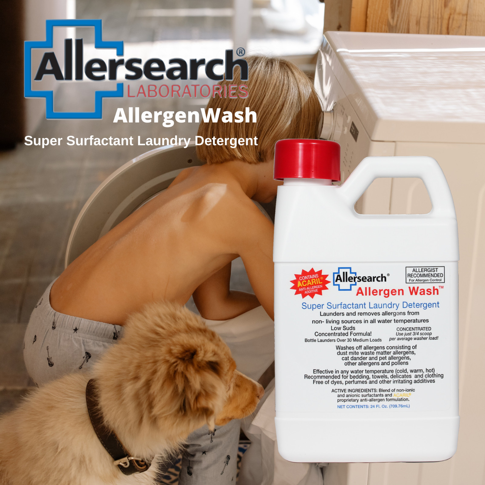 Allersearch AllergenWash Laundry Detergent 24 Oz