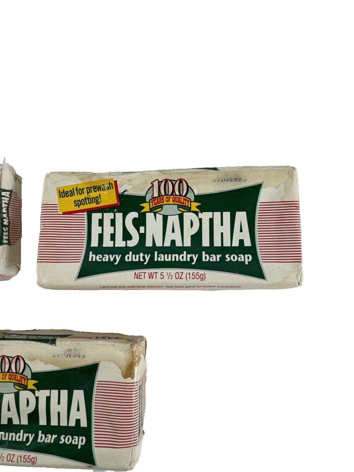 3X VINTAGE Fels-Naptha Laundry Bar Stain Remover 5-1/2 oz. Bars PACKAGE DAMAGE