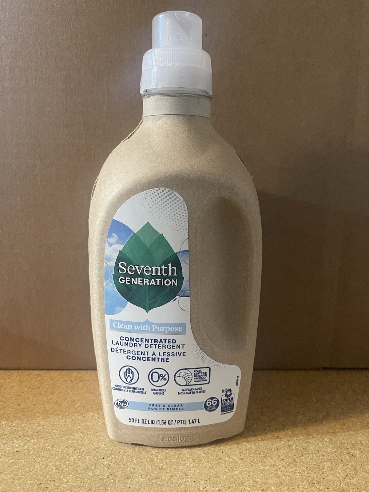 Seventh Generation Concentrated Liquid Laundry Detergent, Free And Clear 66 Load