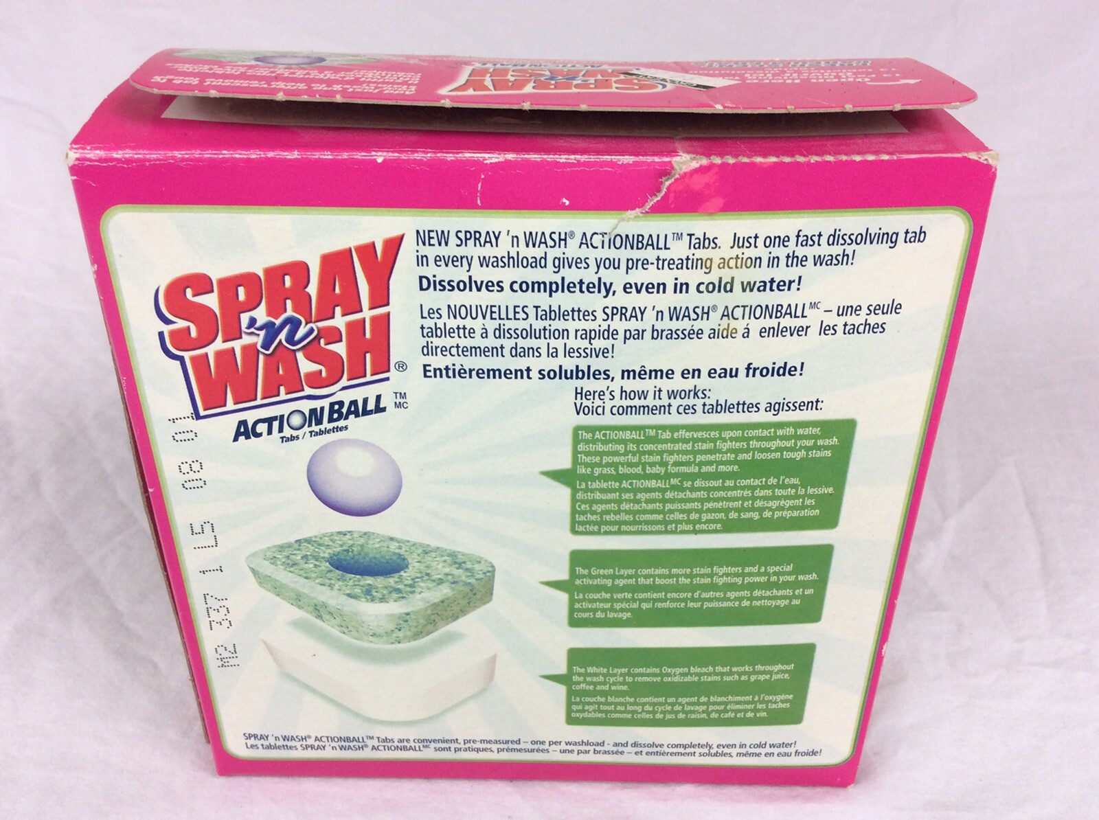 Vtg. 2002 Spray’n Wash Action Ball Tabs 9oz Discontinued Laundry 13ct. Open Box