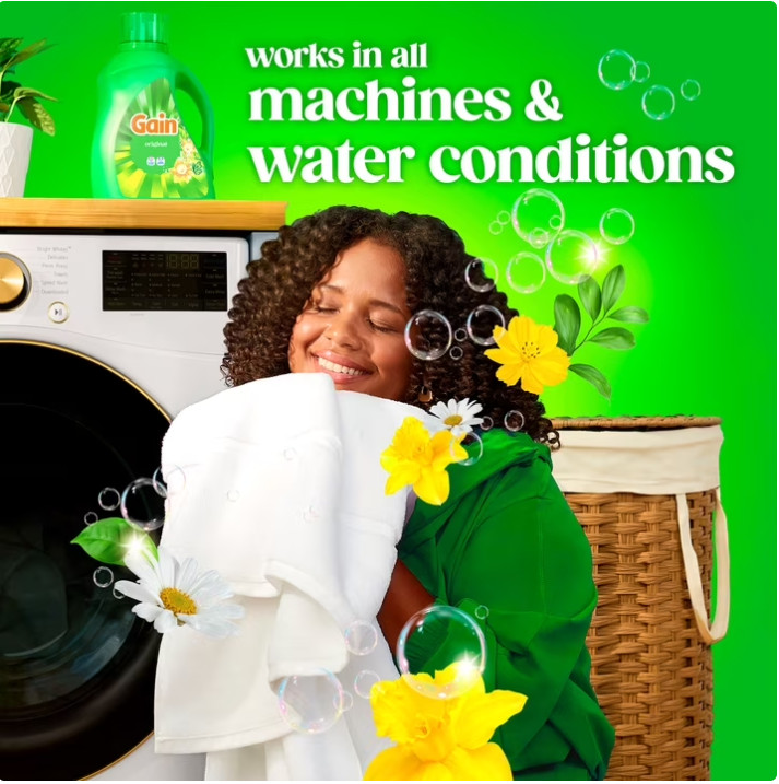 3 Pack Gain Laundry Detergent Liquid, w Odor Defense,Original Scent,132 fl oz Pk