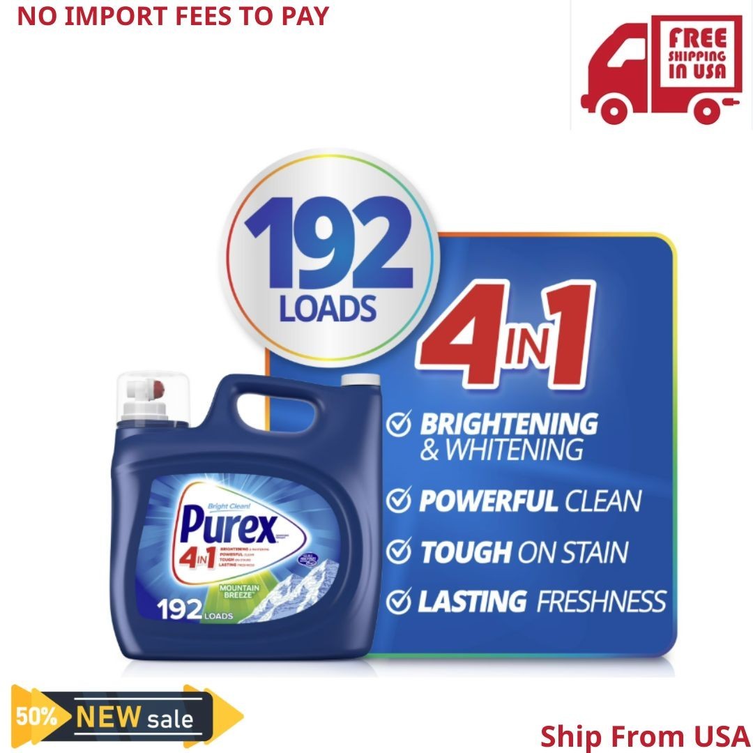 Purex Fresh Mountain Breeze Liquid Laundry Detergent, 250 fl oz, 192 Loads New