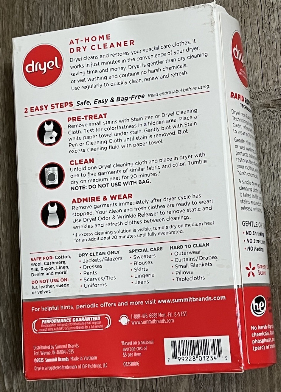 Dryel At-Home Dry-Cleaner Kit 6 Loads Breezy Scent Stain Pen Odor Remover