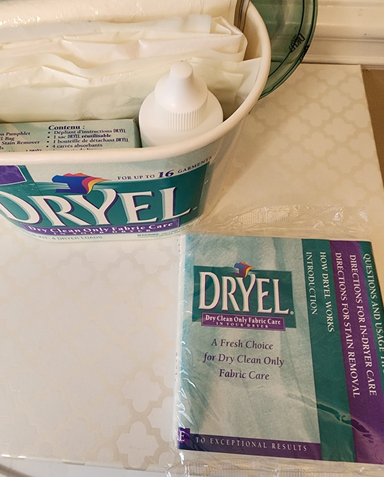 Dryel At Home Dry Cleaner Starter Kit 3-4 Loads Up To 16 Garments Vtg 1997 READ