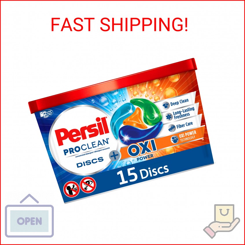 Persil ProClean Discs Laundry Detergent Pacs, Oxi, High Efficiency (HE) Compatib