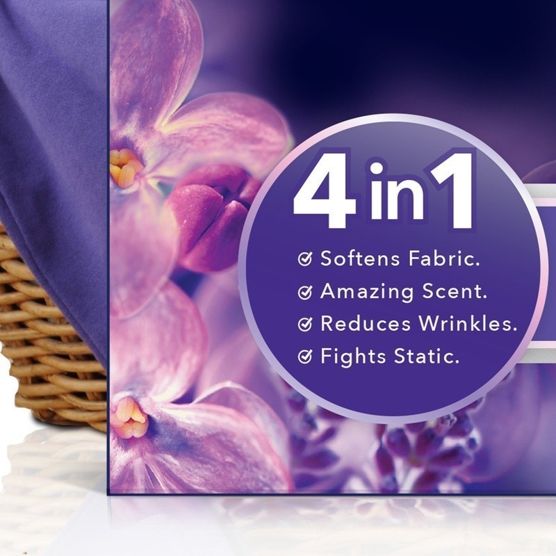 Infusions Mega Dryer Sheets Lavender Vanilla 80 Count Static Control Softener US