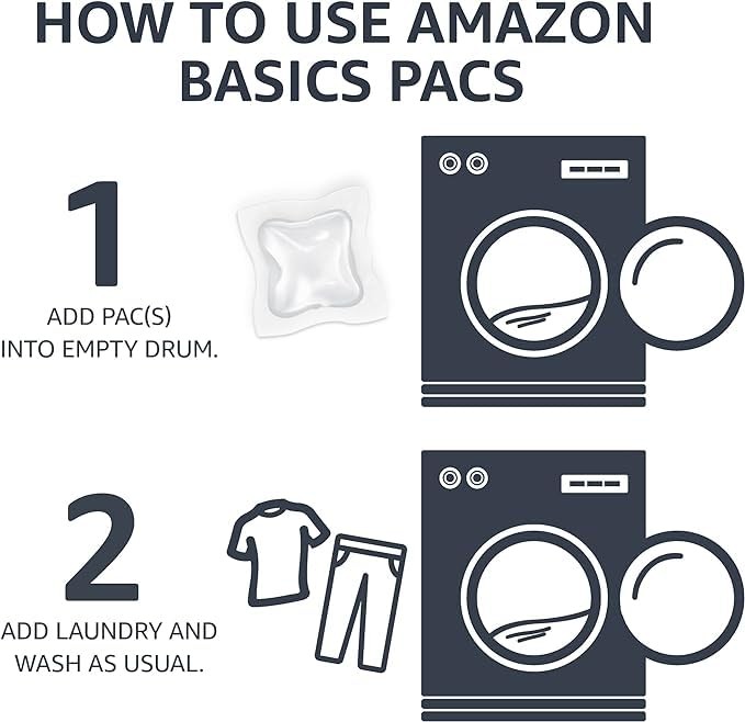 Amazon Basics Laundry Detergent Pacs, Free & Clear, Hypoallergenic, Fragrance…