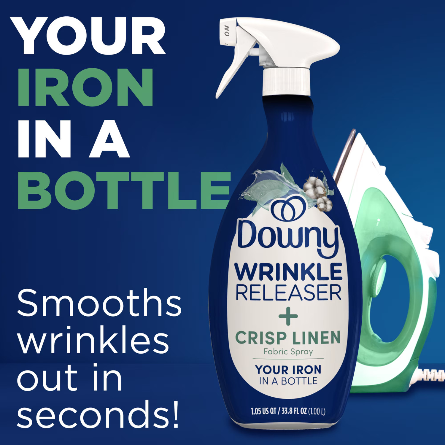 Downy Wrinkle Releaser Spray Crisp Linen Fabric Refresher 33.8 oz, 4 Pack