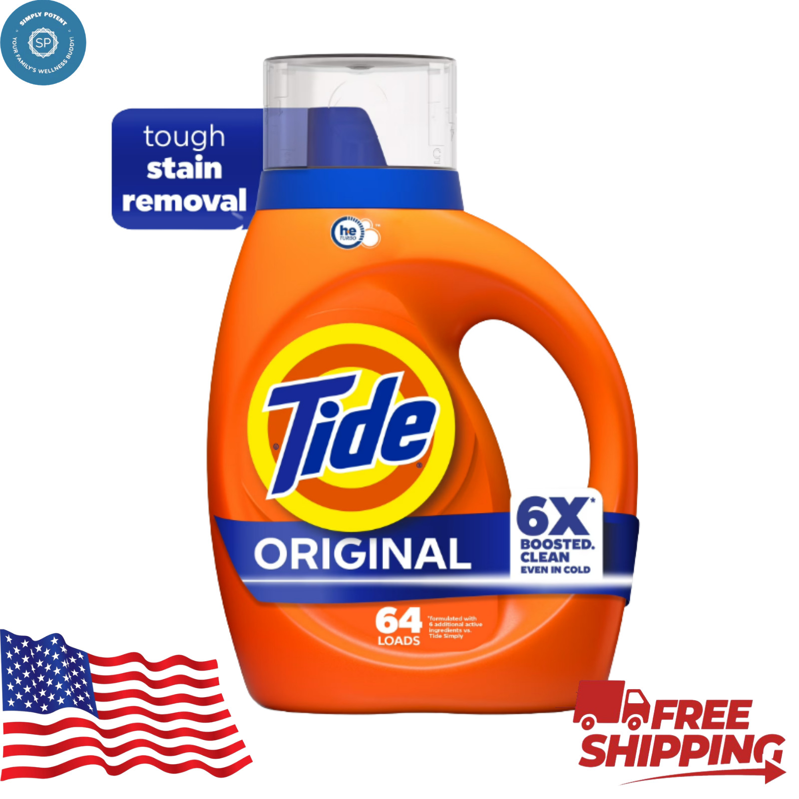 Tide Laundry Detergent Liquid with 6X Boosted Cleaning Power, Original Scent