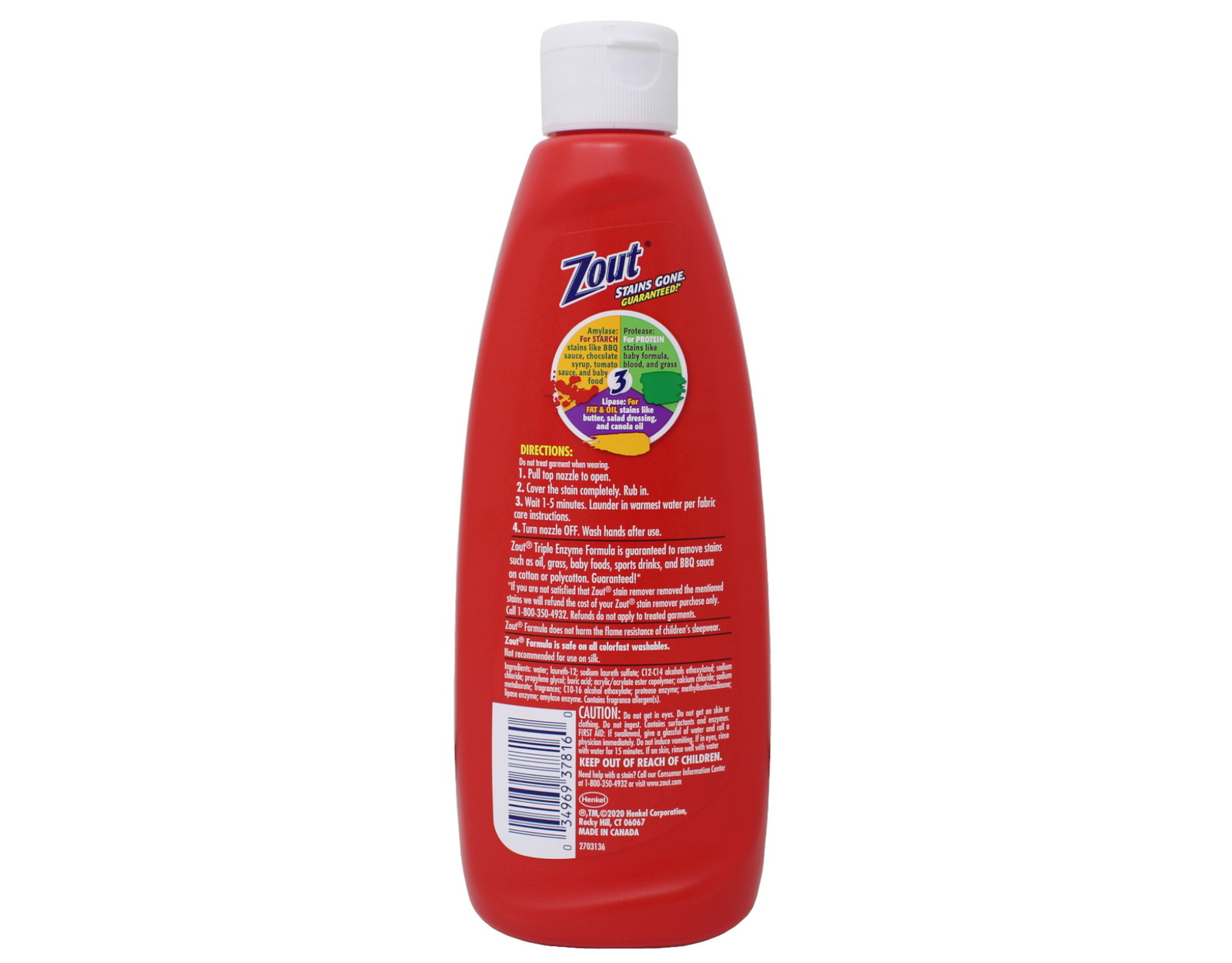 5 Pack of Zout Stain Remover Triple Enzyme Liquid 12 Ounce