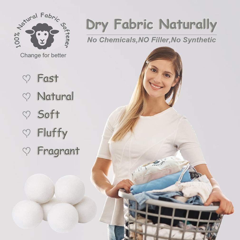 Handy Laundry Dryer Balls – 100% New Zealand Wool, Reduces Wrinkles (Pack 12).