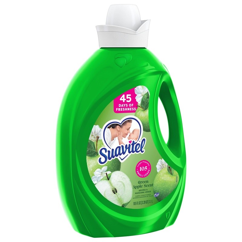 Fabric Conditioner Liquid Fabric Softener Green Apple Scent, 105 fl oz