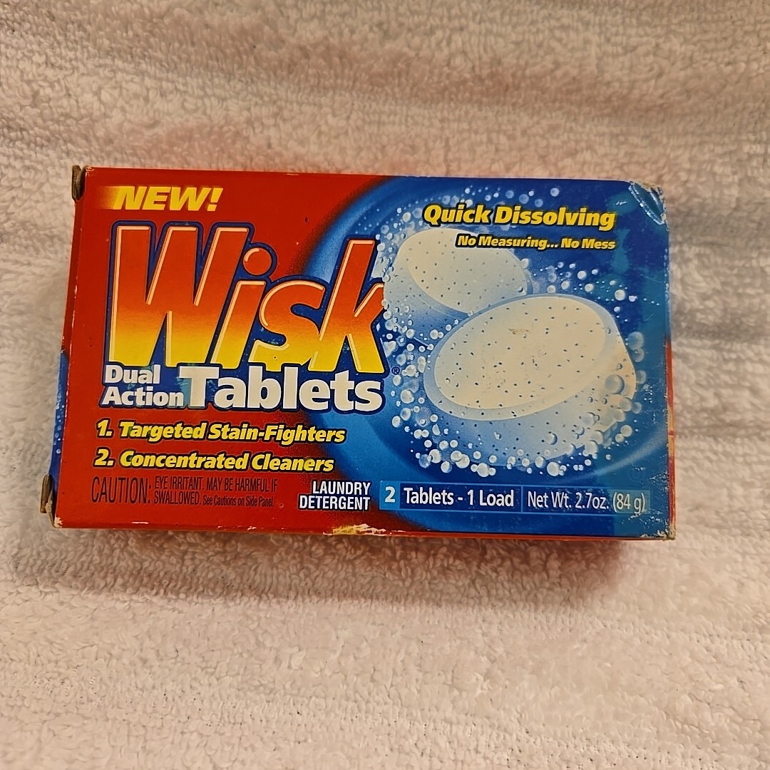 Wisk Dual Action Tablets Travel Detergent Sealed New Old Stock Discontinued Y2K