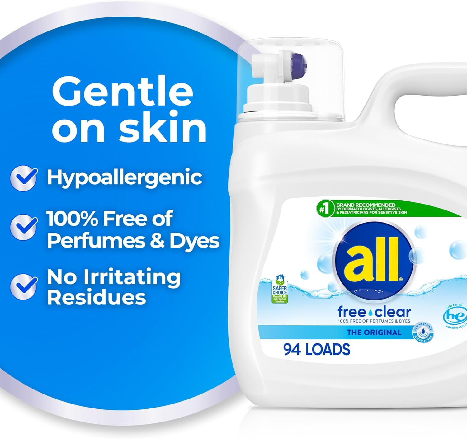 Liquid Laundry Detergent Free Clear, 118 Ounce, 94 Loads