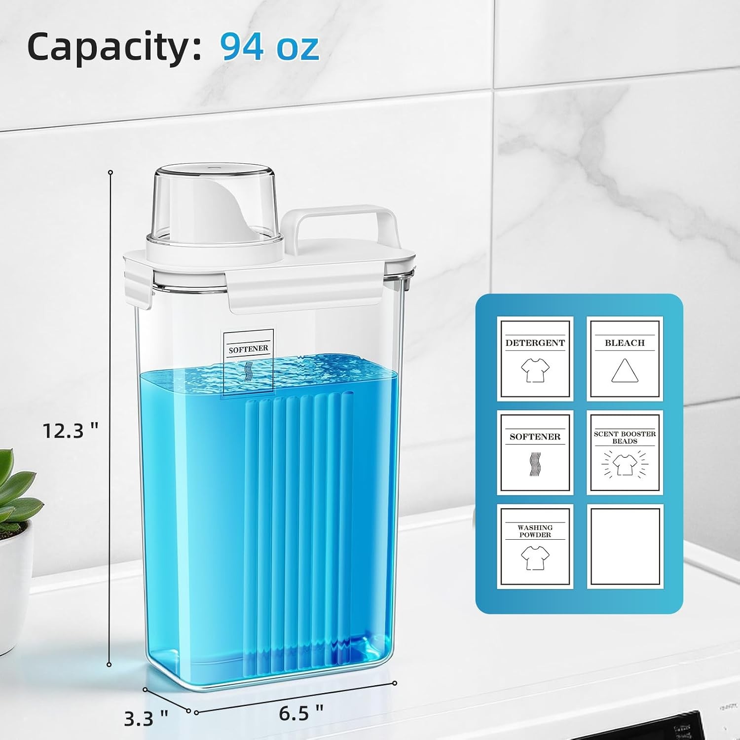 Laundry Detergent Dispenser for Laundry Room,94oz Fabric Softener