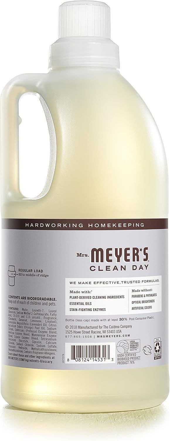 CLEAN DAY Liquid Laundry Detergent Cruelty Free Lavender Scent 64 oz- Pack of 2