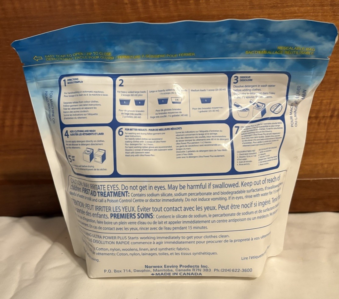 New Norwex Ultra Power Plus Laundry Detergent Powder 1.10 lb