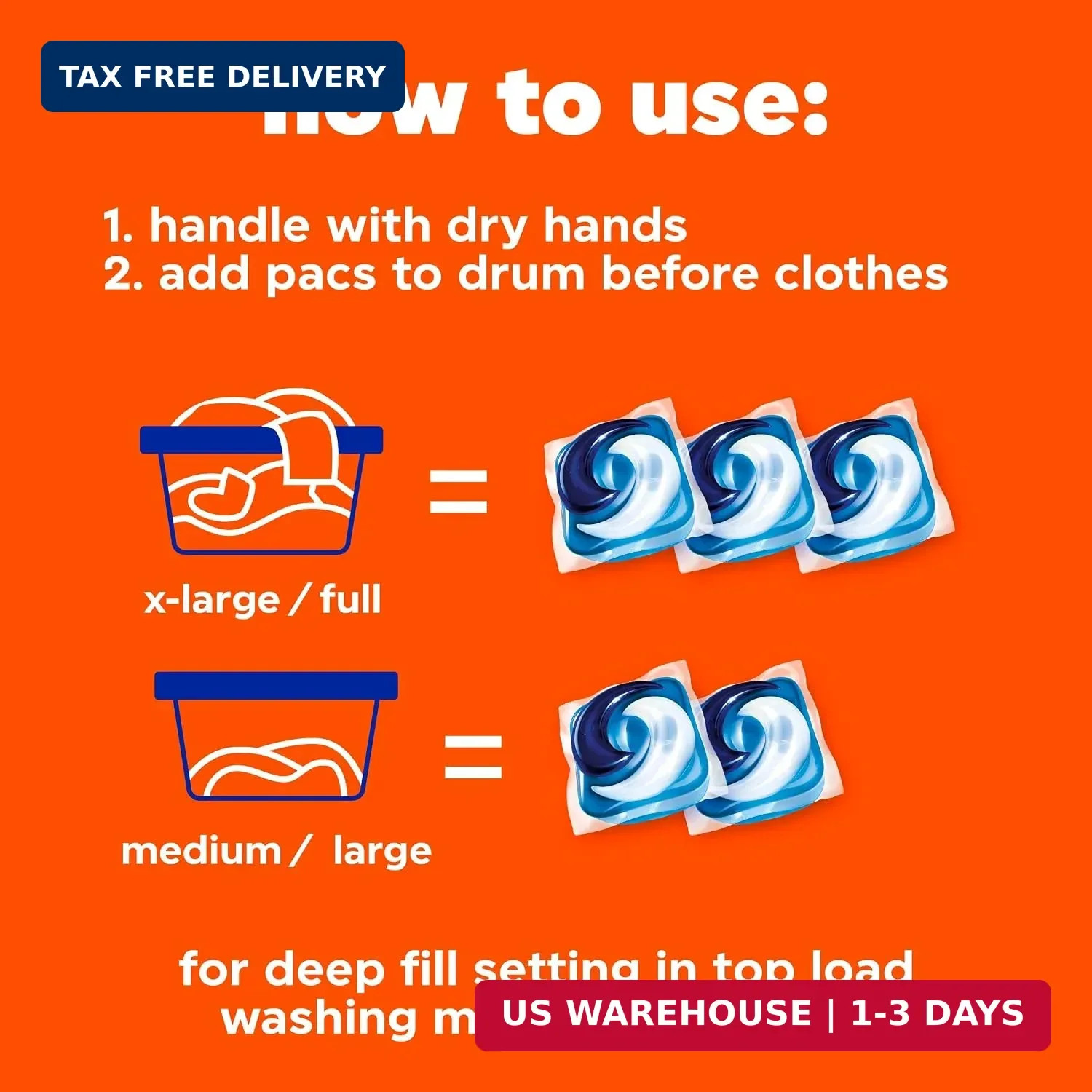 Tide PODS laundry detergent pacs, 3-in-1 Stain Remover, Odor Fighter, Color Prot