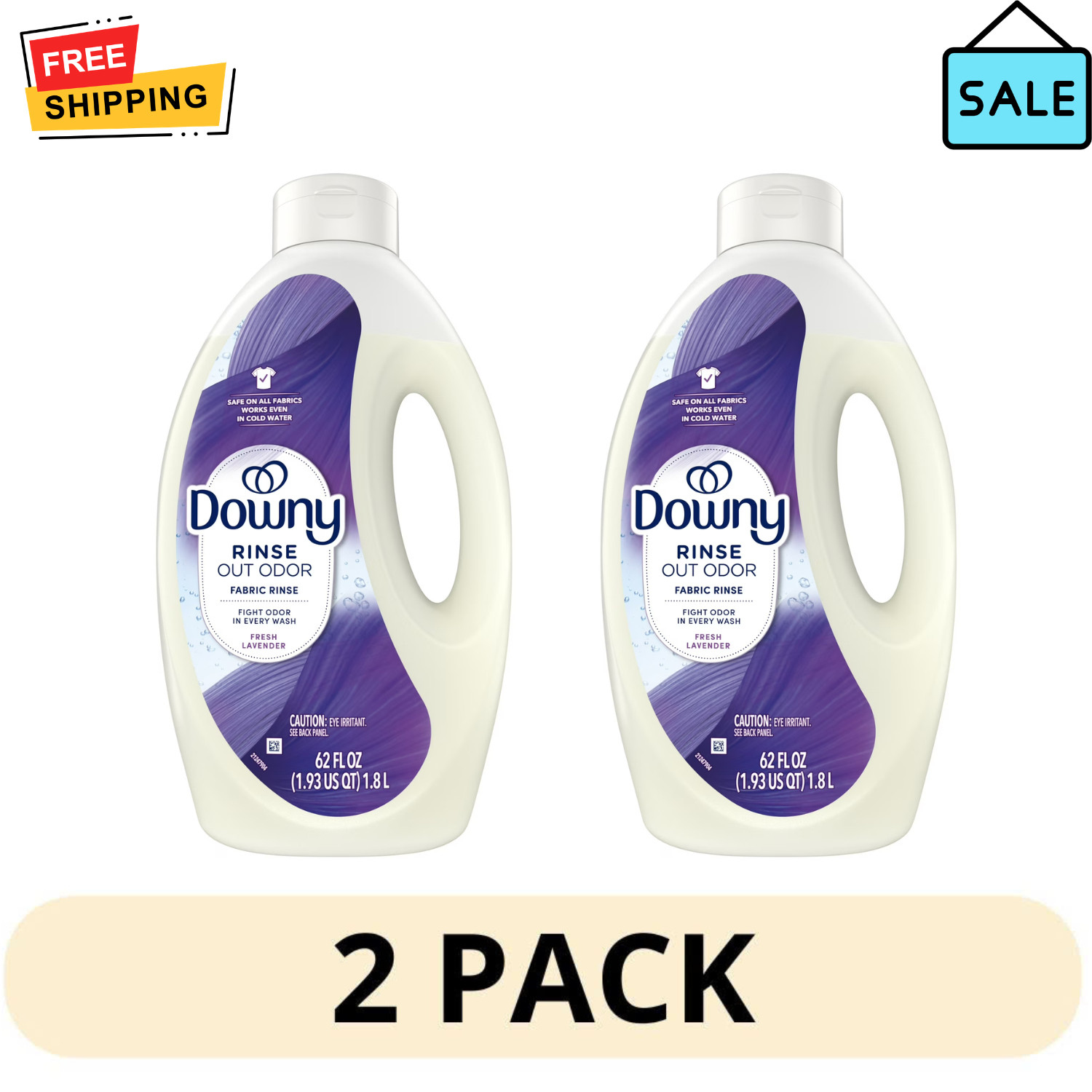 2 Pack Downy Rinse Out Odor Laundry Rinse each 62oz Fresh Lavender Scent Care