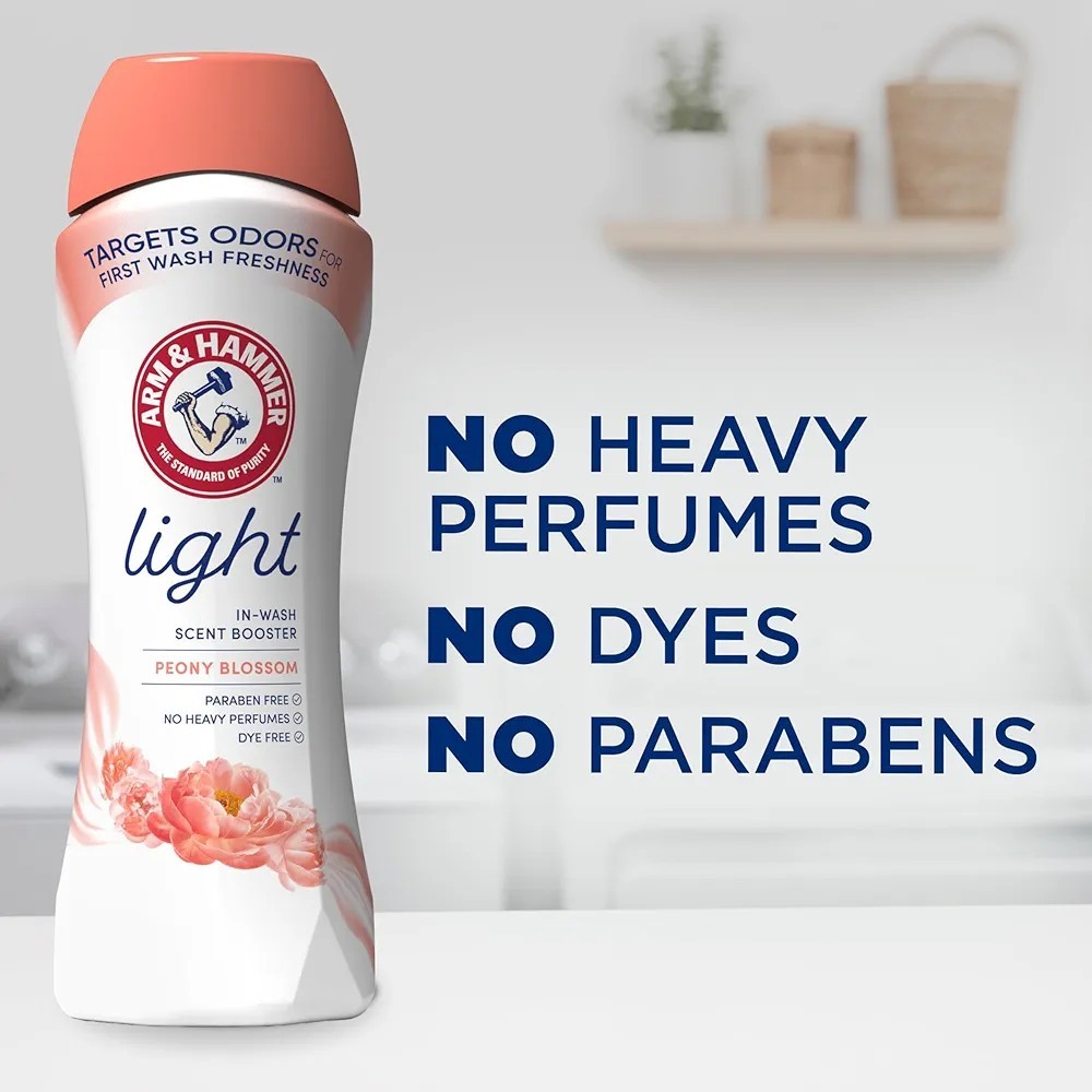 ARM & HAMMER Light Peony Blossom In-Wash Scent Booster, No Dyes & Parabens 24oz