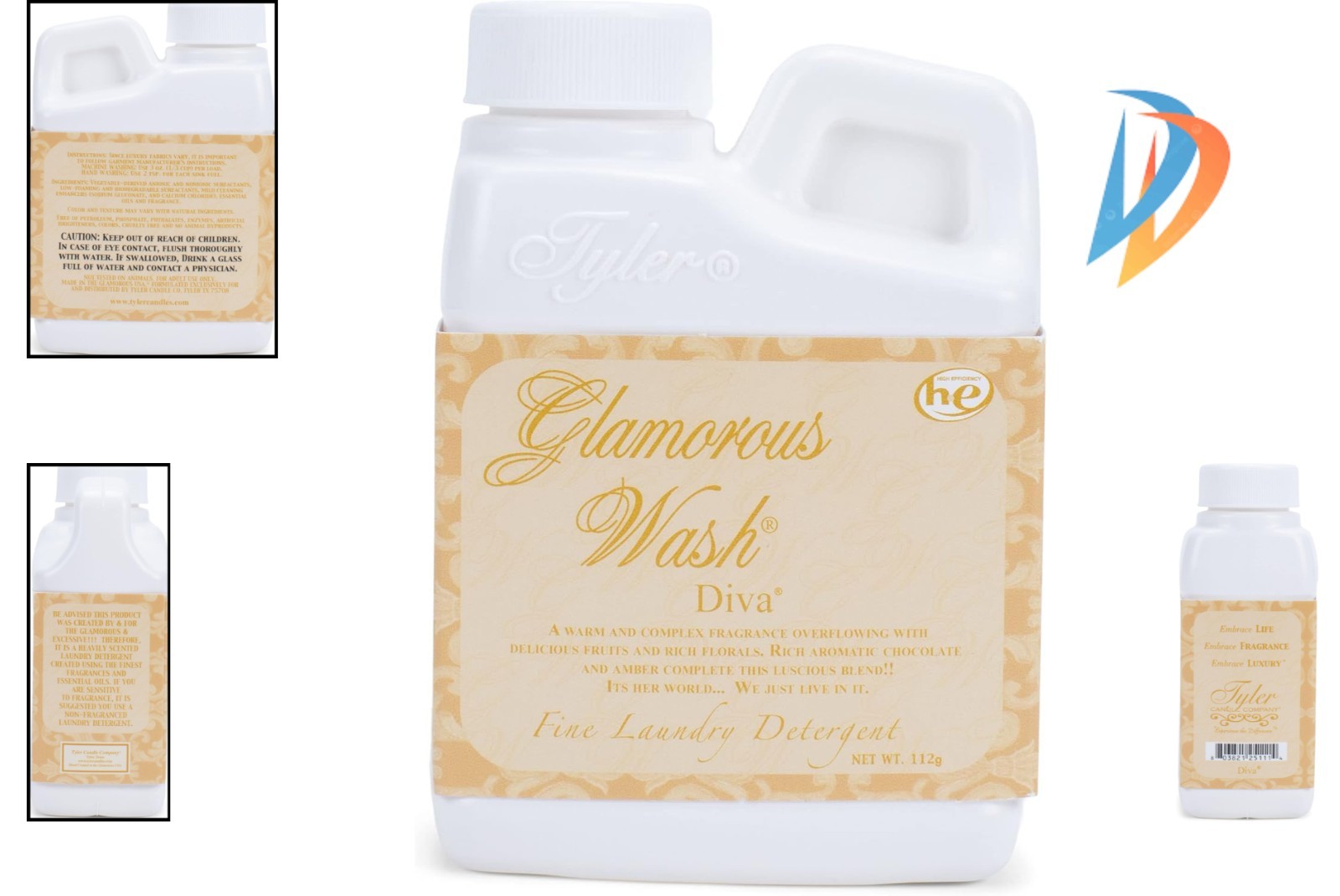 Tyler Candle Co Diva Glamorous Wash – 4oz Fragrant Detergent for Delicates