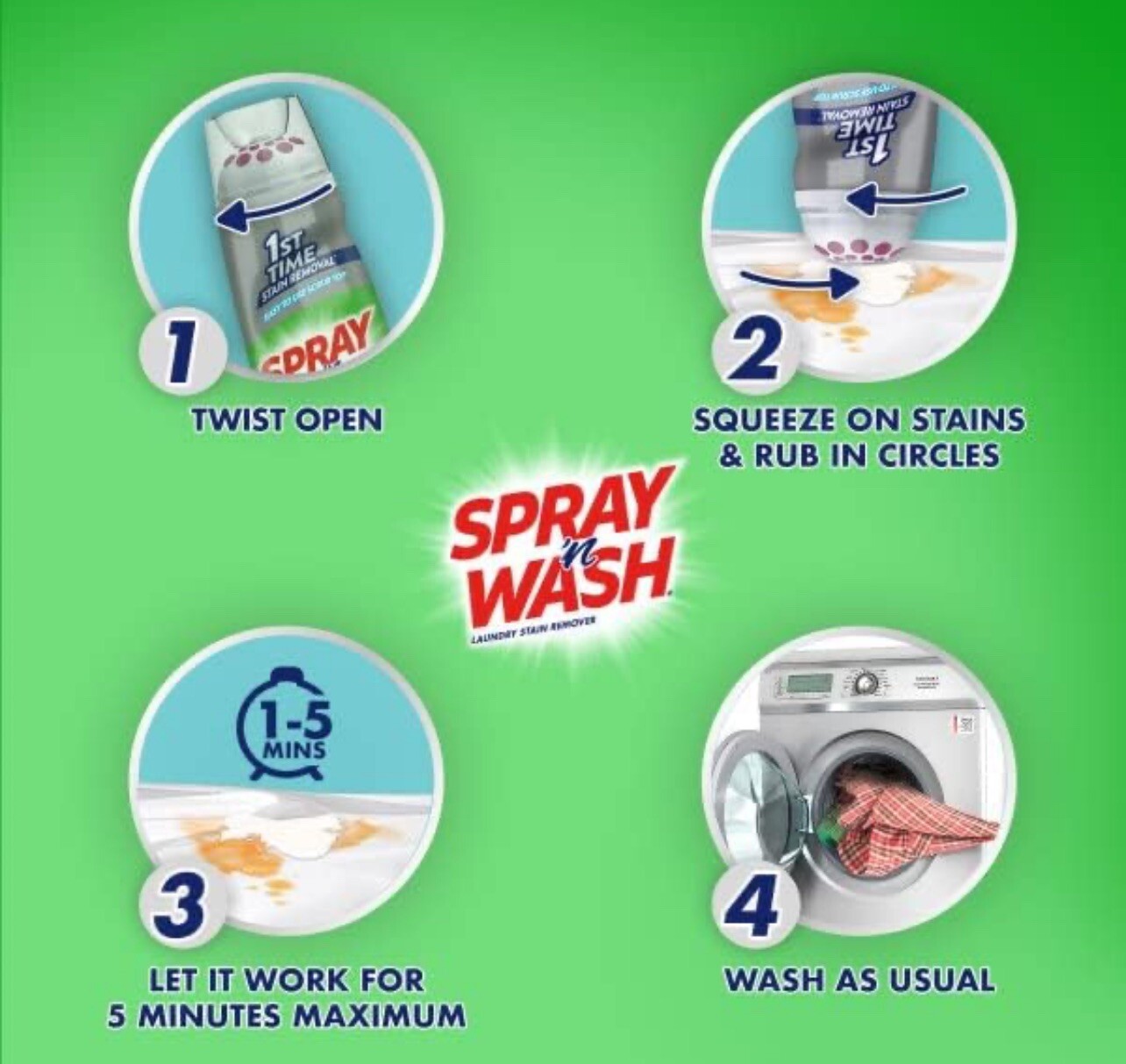 Spray ‘n Wash Max Gel Pre-Treat Laundry Stain Remover Stick 6.7 Fl Oz Lot 8 Bulk