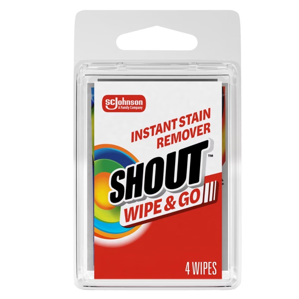 Wipe & Go Travel Stain Remover Wipes for Instant Fabric Stain Removal – 4ct