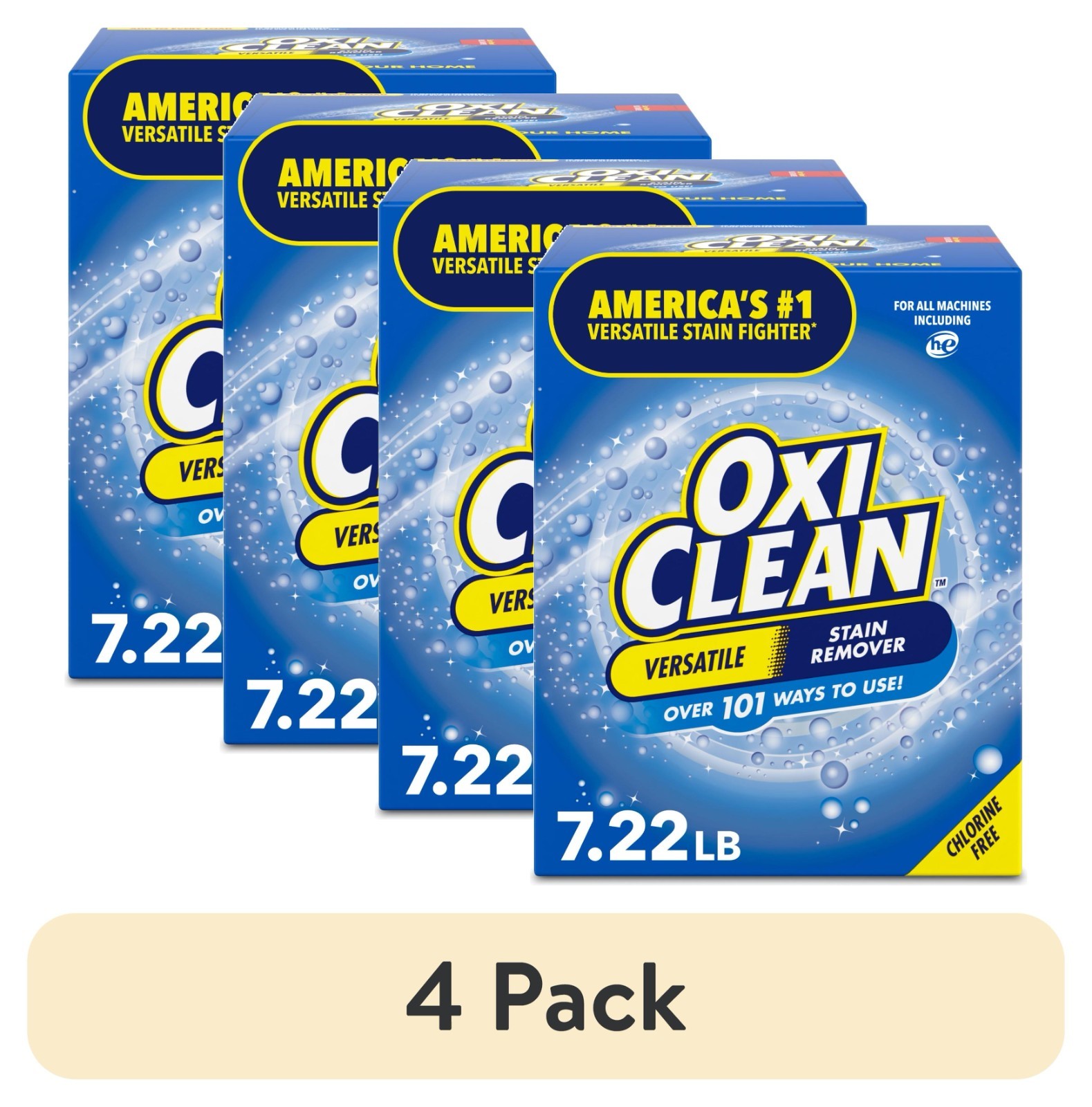 4Pcs OxiClean Versatile Stain Remover Powder,Around the Home and Laundry,7.22 lb