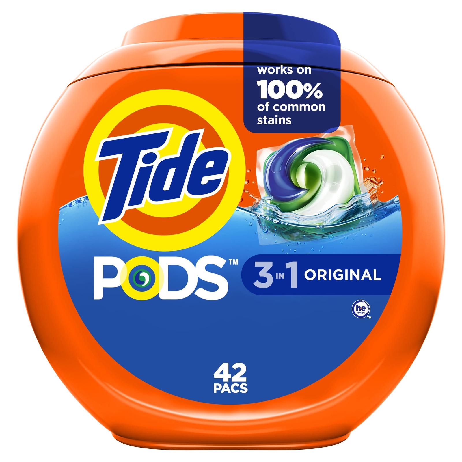 Tide PODS Laundry Detergent Pacs 42 Count Extra Stain Odor Fighter Original S…