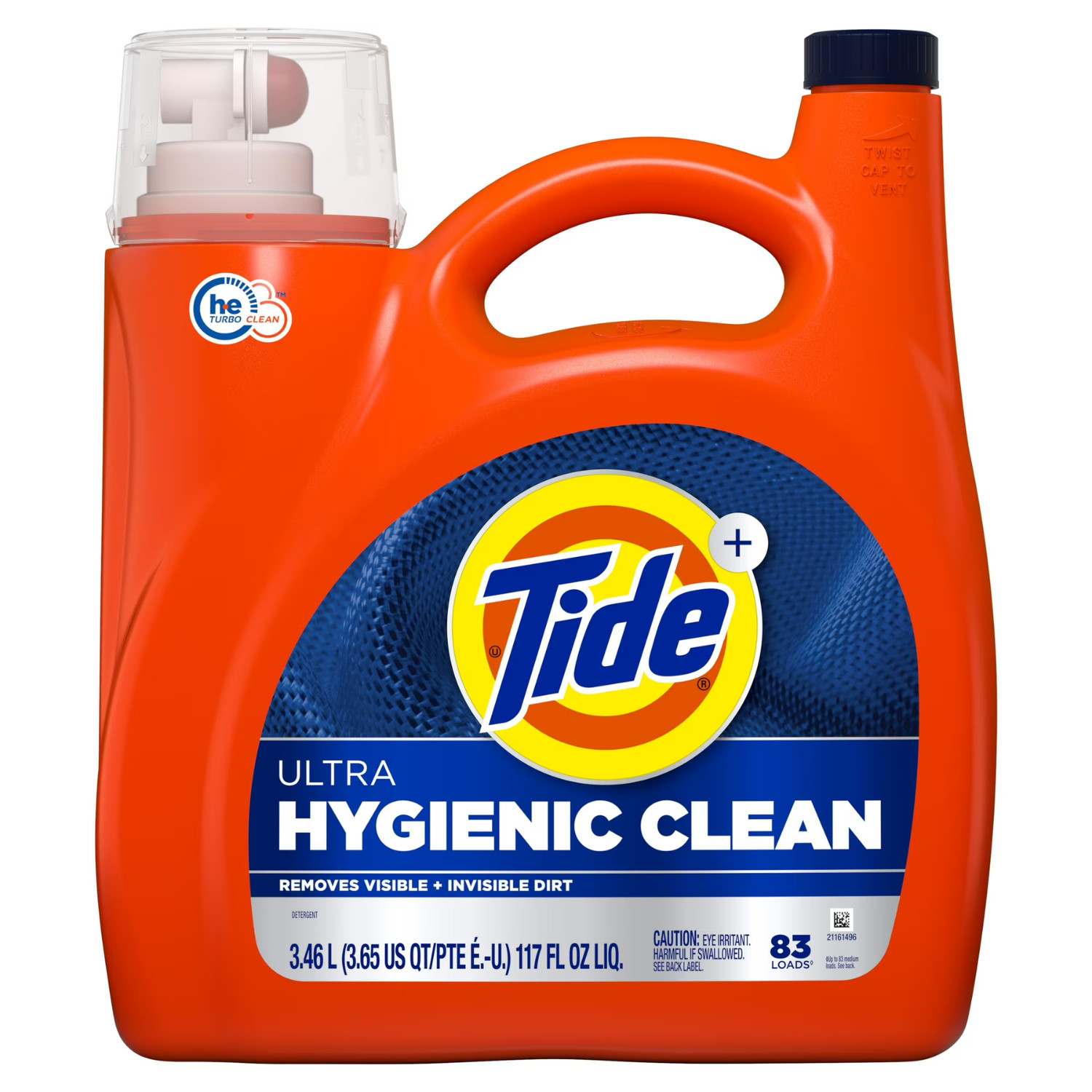 Tide Ultra Hygienic Clean Liquid Laundry Detergent Original 117oz 83 Loads, 2 PK