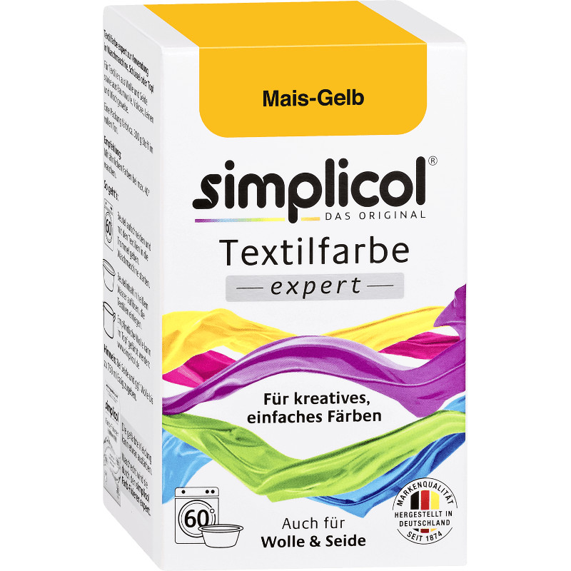 Simplicol Fabric Dye Expert Corn Yellow for 600g Fabric 2x Color and 1x Fixative