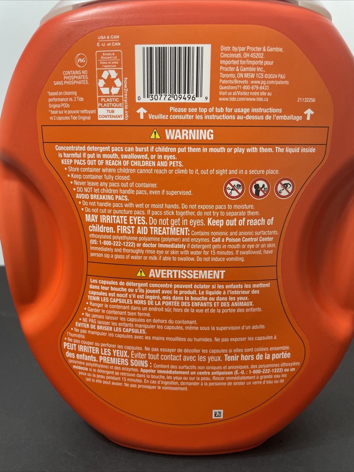 Tide + Oxi Laundry Power Pods, Original 45 XL POD Count – Odor & Stain Fighter