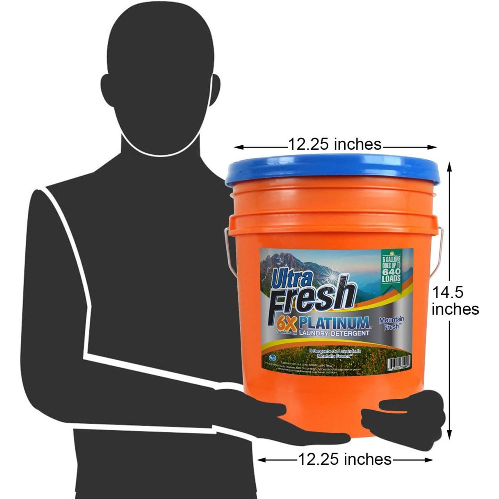 Ultra Fresh 6X Platinum 5 Gal Laundry Detergent, Up to 640 Loads, Mountain Fresh