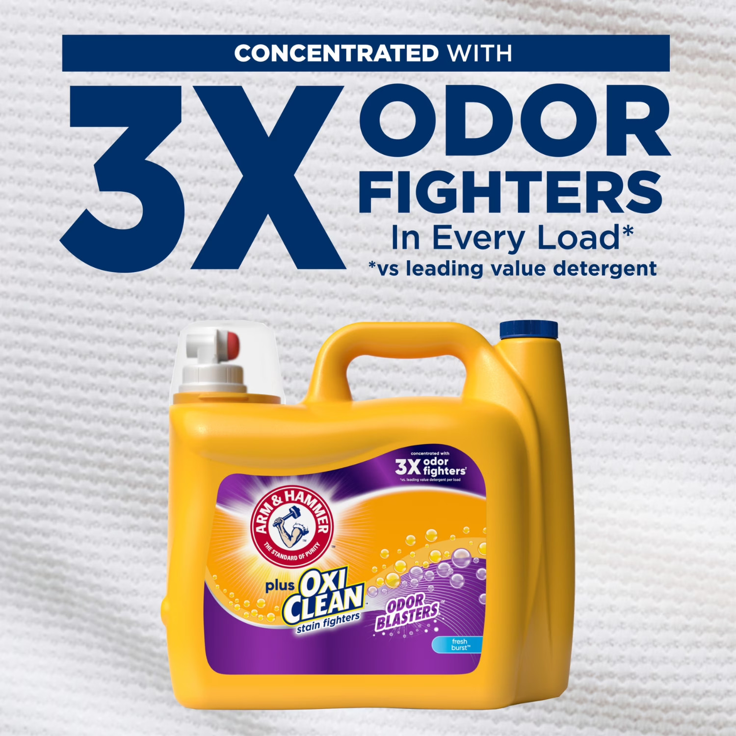 2 Pack ARM & HAMMER Plus OxiClean Detergent 200oz Fresh Burst Odor Blasters