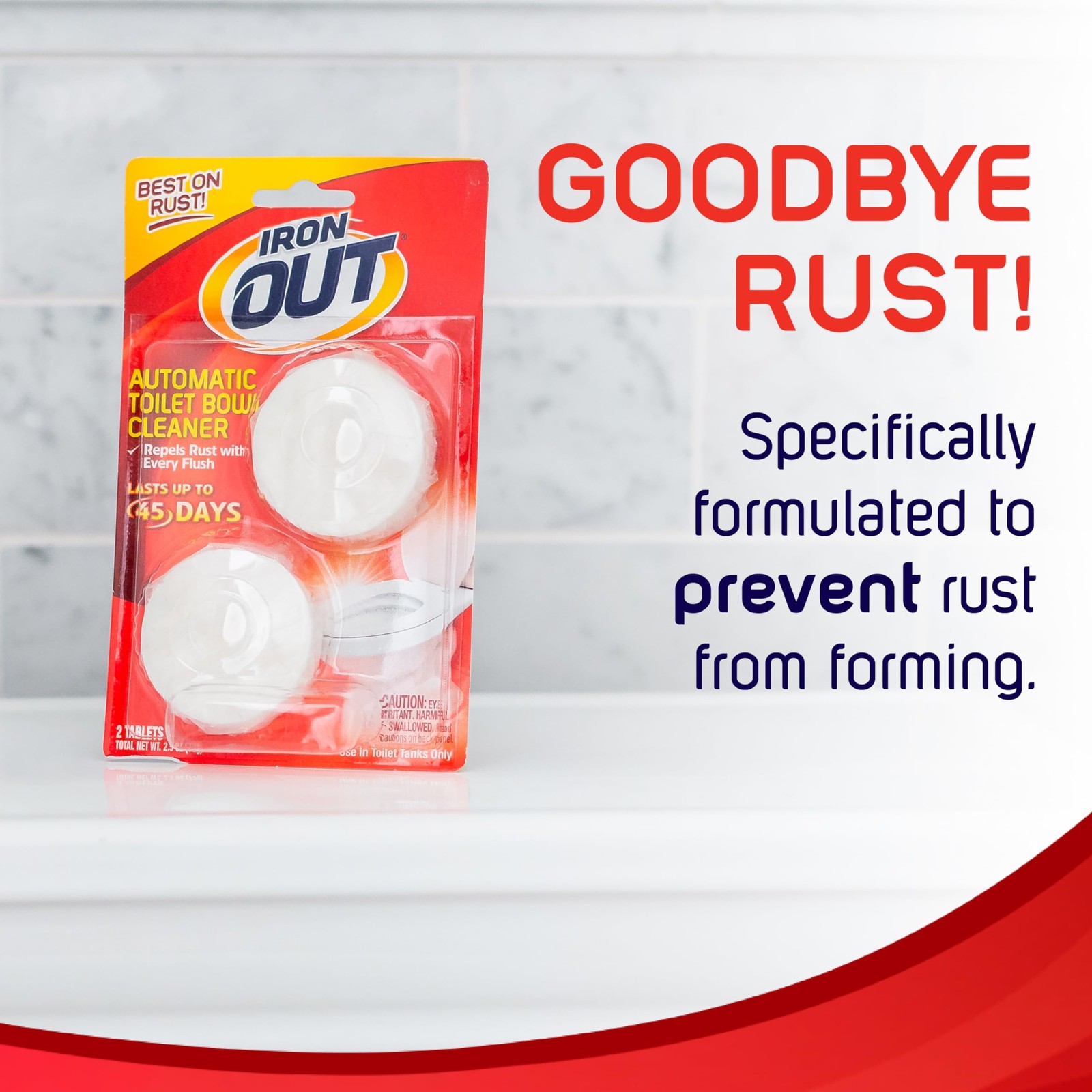 Iron OUT Rust Stain Remover Automatic Toilet Bowl 6 Count (Pack of 1), White