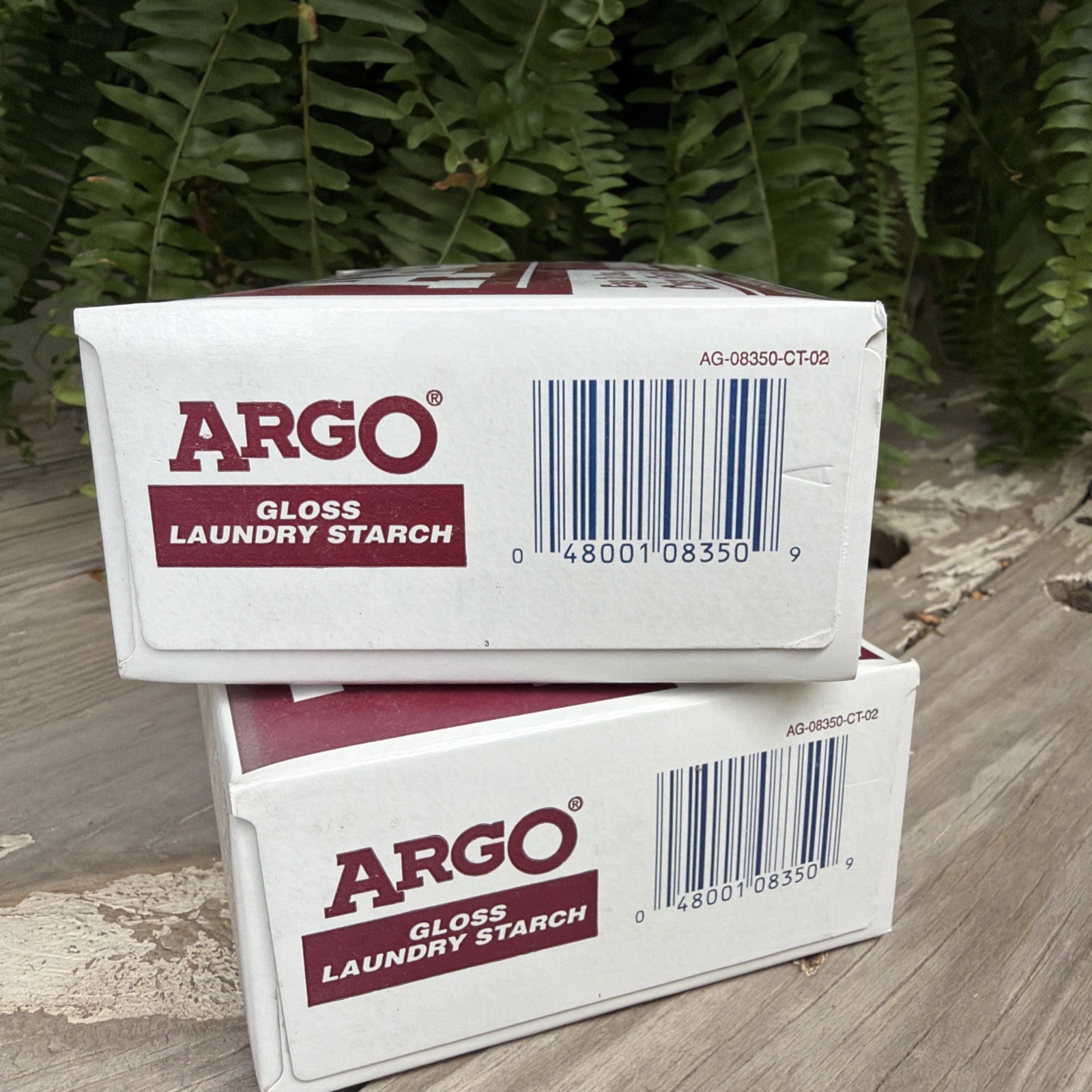 2x Argo Gloss Laundry Starch Crisp Finish 16 oz Discontinued NOS Crafts Red Box