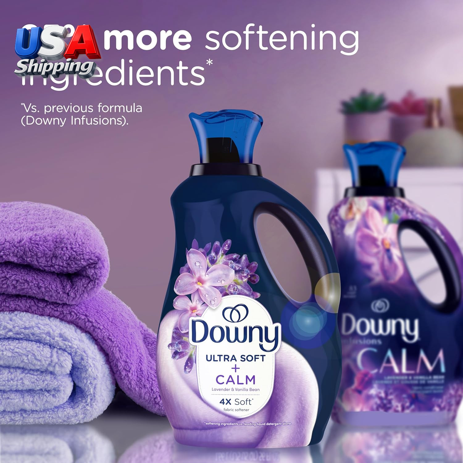 Ultra Soft Fabric Softener Liquid, Calm, Lavender and Vanilla Bean, 56 Fl Oz, 8