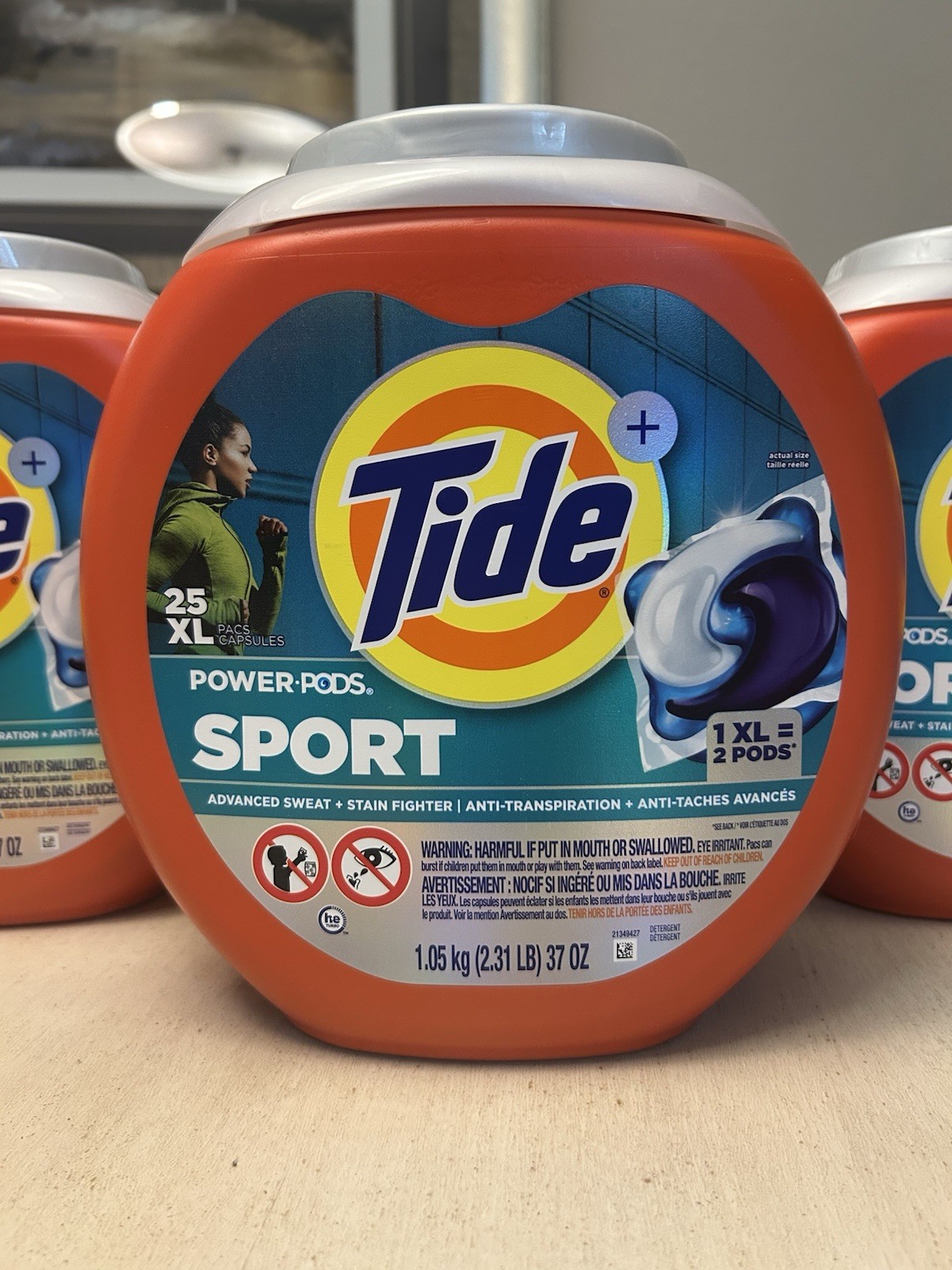 Tide Sport Power Pods Laundry Detergent Capsules 25 XL Packs HE Stain Fighter