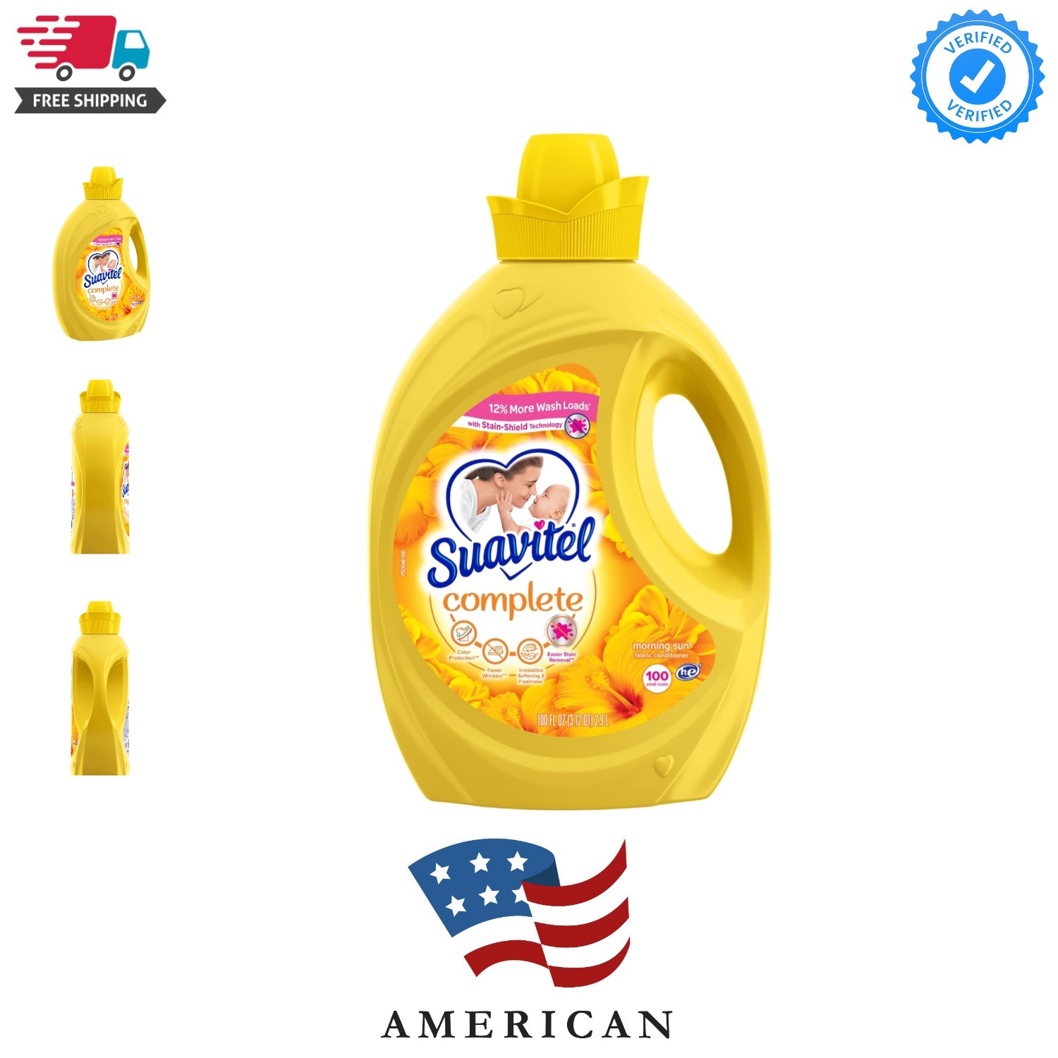 Complete Liquid Fabric Softener, Morning Sun Scent, 100 fl oz | Fabric Condit…