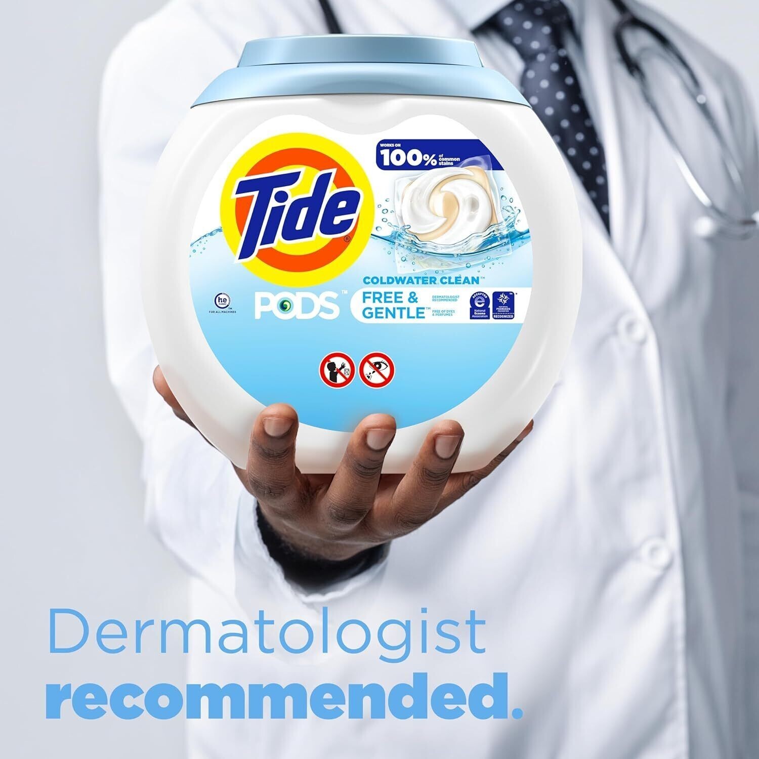 Tide Free & Gentle Laundry Detergent Pods, 57 Count, Unscented & Hypoallerge NEW
