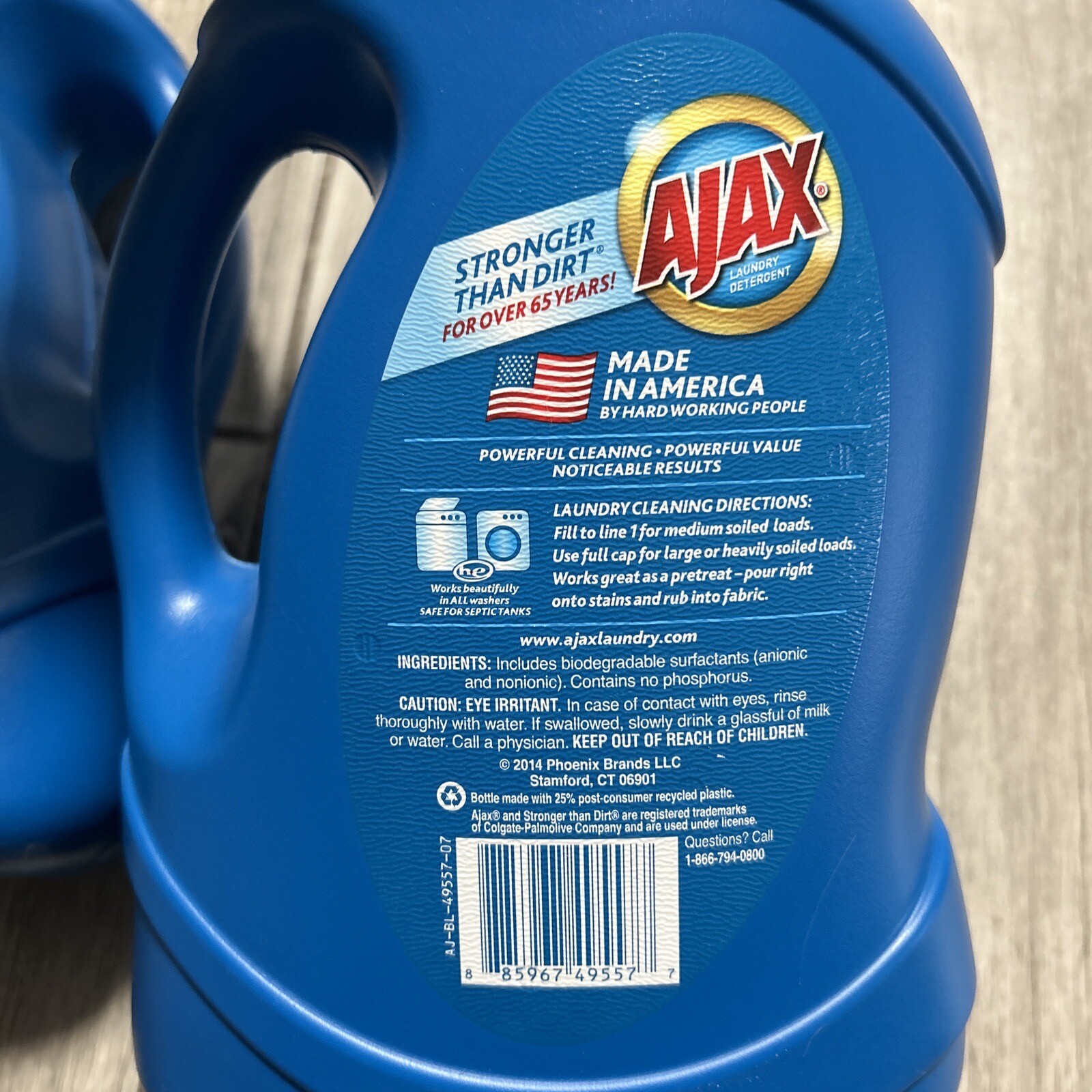 2-Ajax Original Scent Laundry Detergent Liquid Soap 50 oz. Bleach Alternative HE