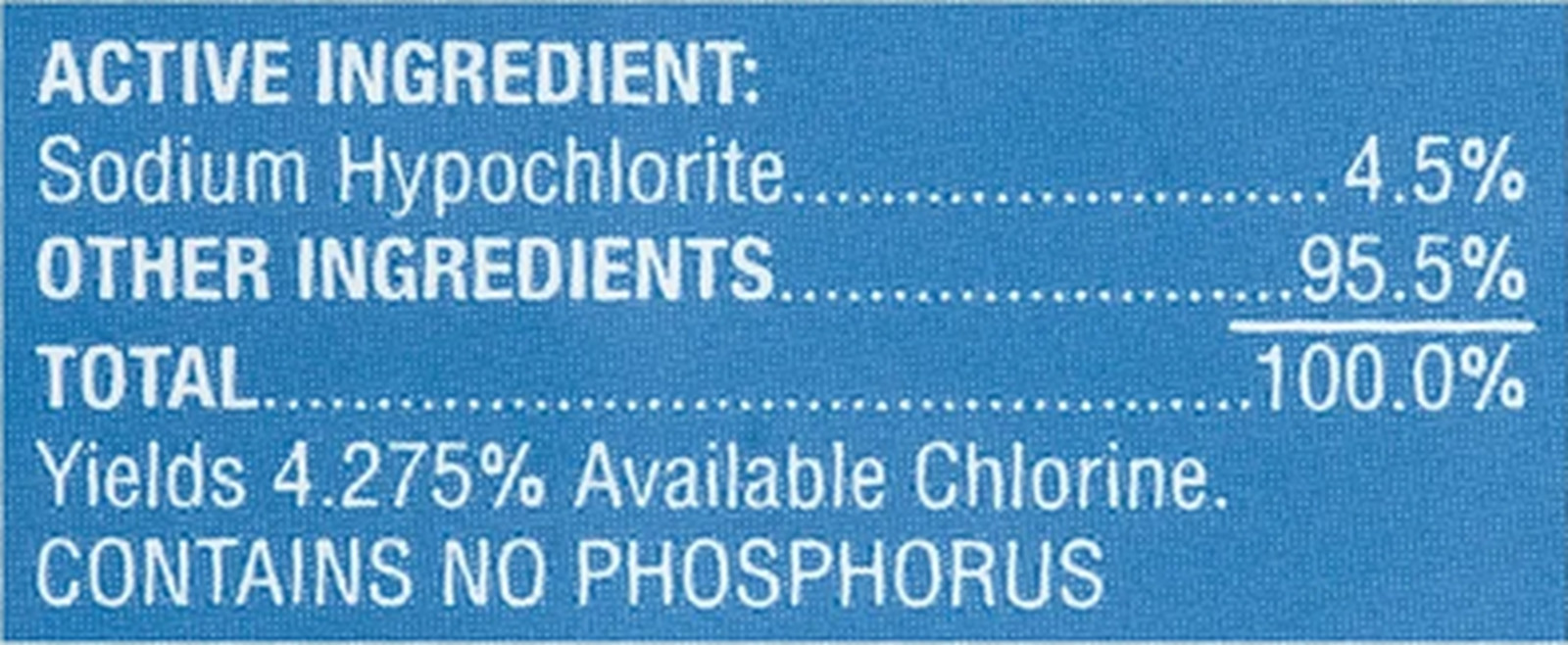 Low Splash Bleach Regular, 121 Oz