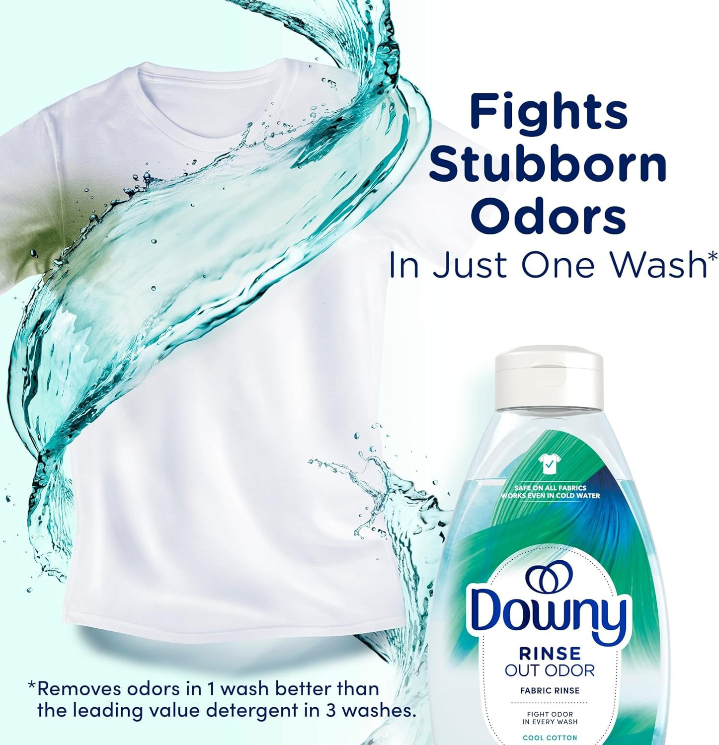 Rinse Laundry Odor Remover, Cool Cotton Scent, 48 Fl Oz, Fabric Softener and Lau