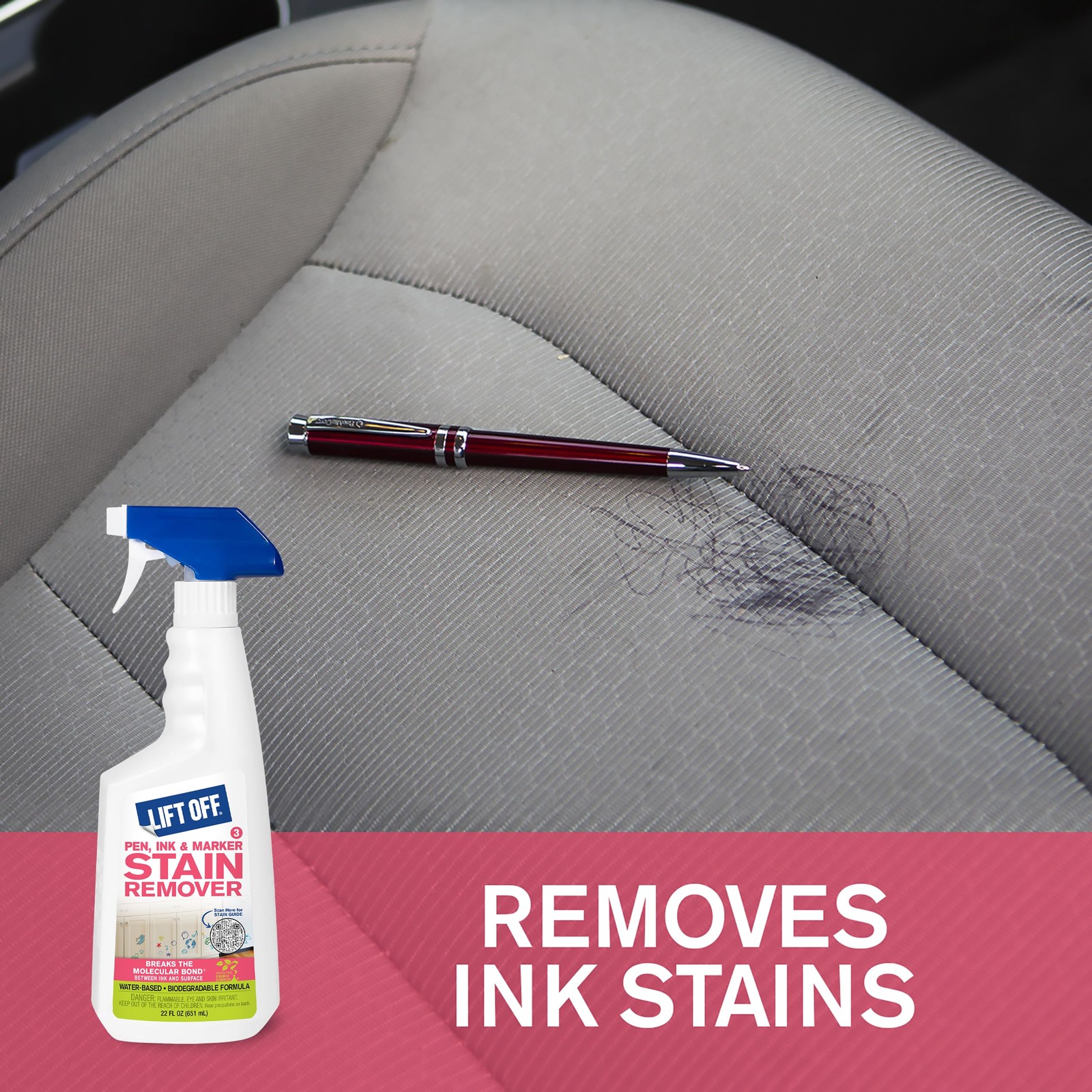 40901 Pen, Ink & Marker Stain Remover – Removes Nail Polish, Makeup, and Dyes…