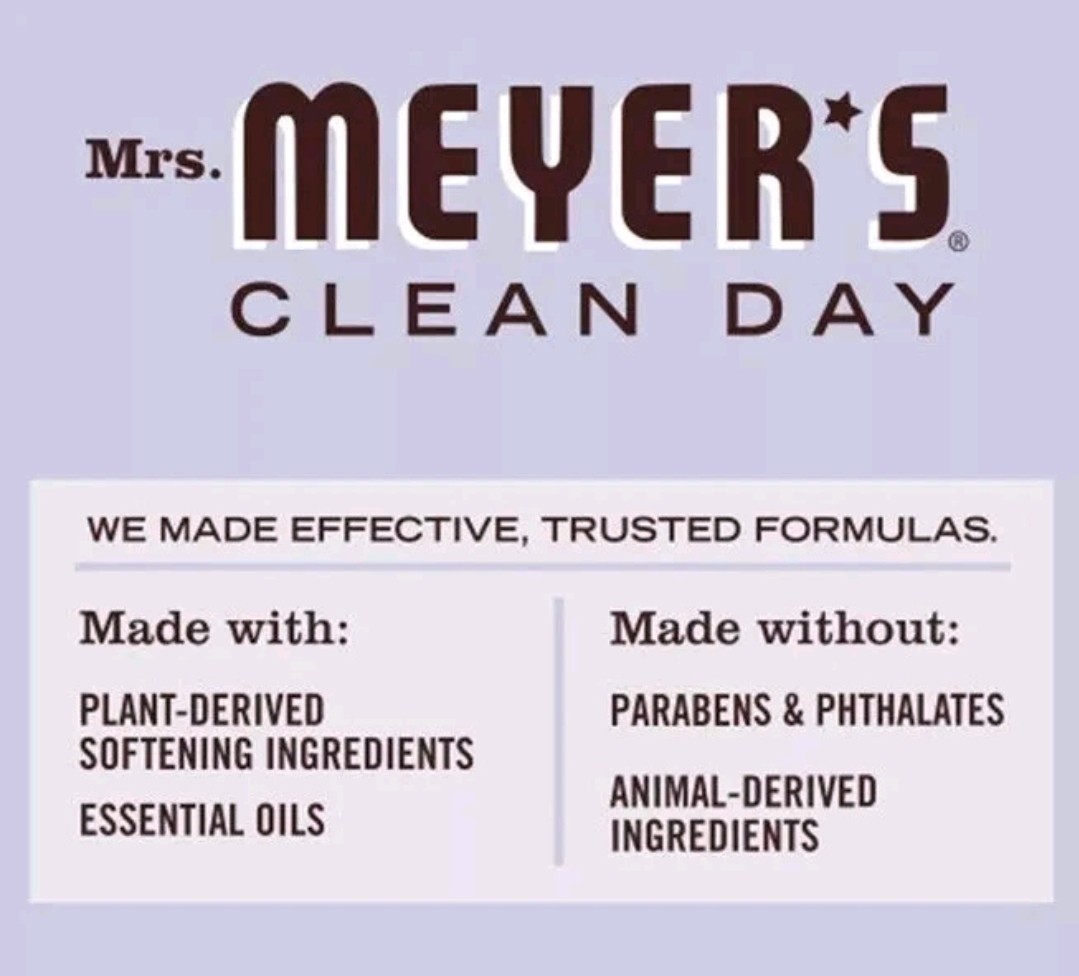 2 Mrs. Meyer’s Clean Day Liquid Fabric Softener Lavender Scent 32 Oz. Ea (GSHF1)