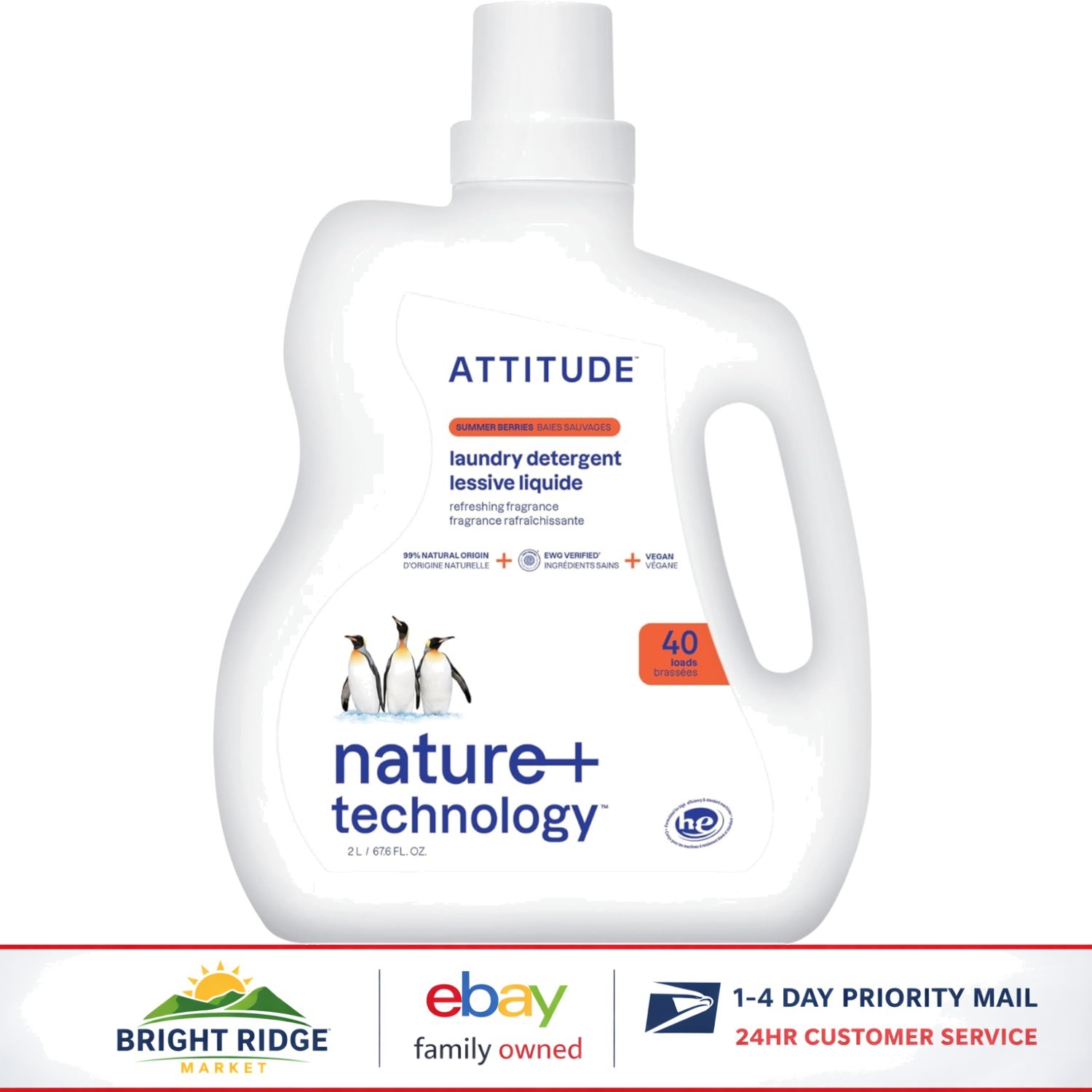 Conventional & HE Compatible Liquid Detergent with Natural Ingredients 40 Loads