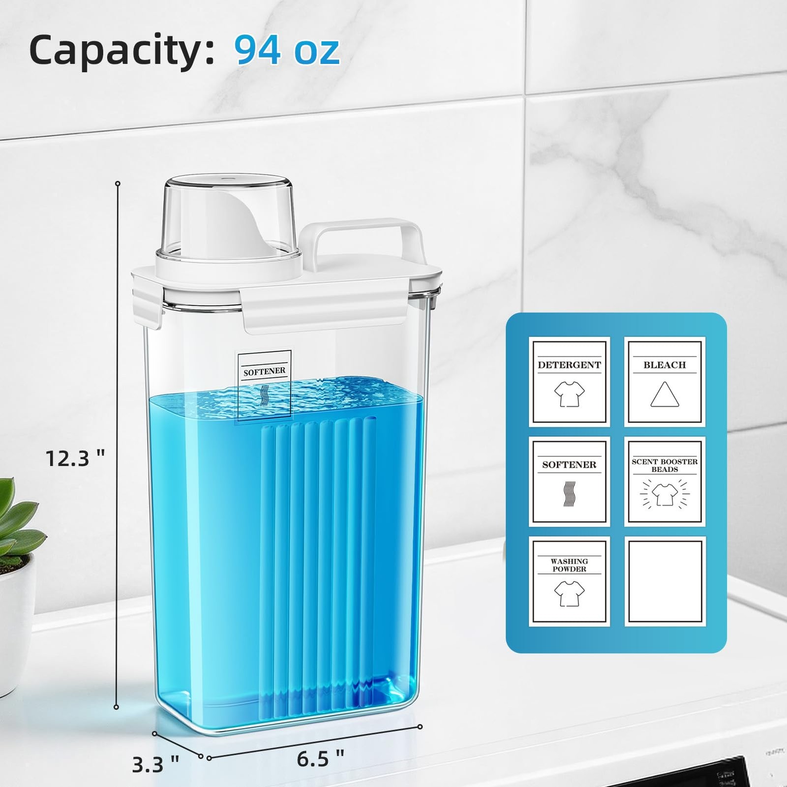Laundry Detergent Dispenser for Room,94oz Fabric Softener 2p